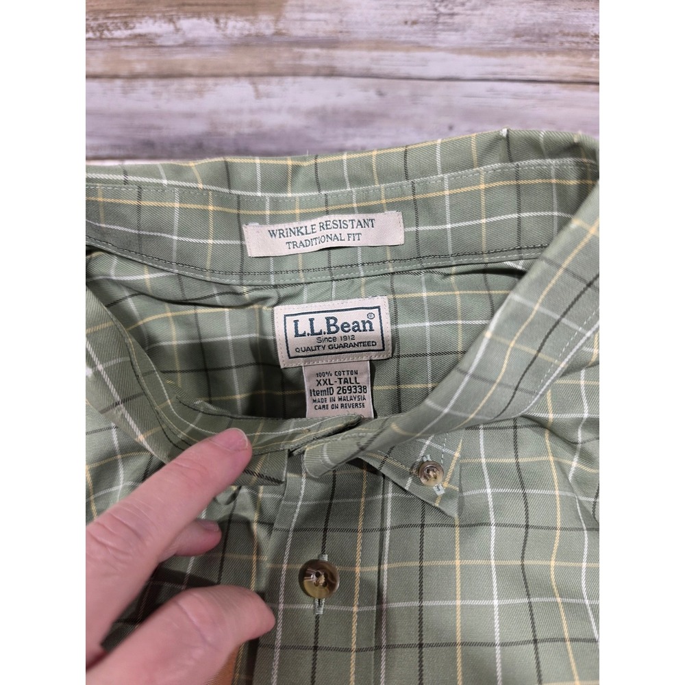 1- L.L. Bean Mens XXL Tall & 1-XL Wrinkle Resistant Traditional Fit Plaid Shirts - Picture 9 of 16